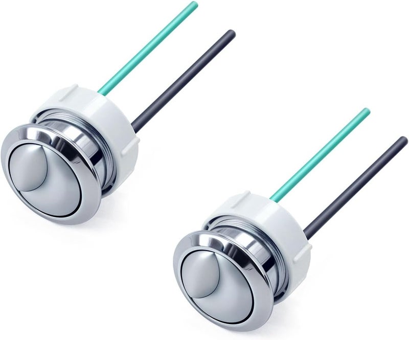 Lychee Light Dual Flushing Toilet Push Button Spare Parts, Top Toilet Button Replacement, Compatible with Geberit & Kohler, Satin Chrome, 1.5inch (38mm) Hole, Toilet Tank Lid (2-Pack) - Image 1